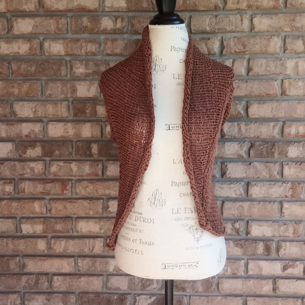 Future Paradise Boho Style Crochet  Woven Vest Size S